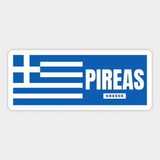 Pireas City with Greek Flag Sticker